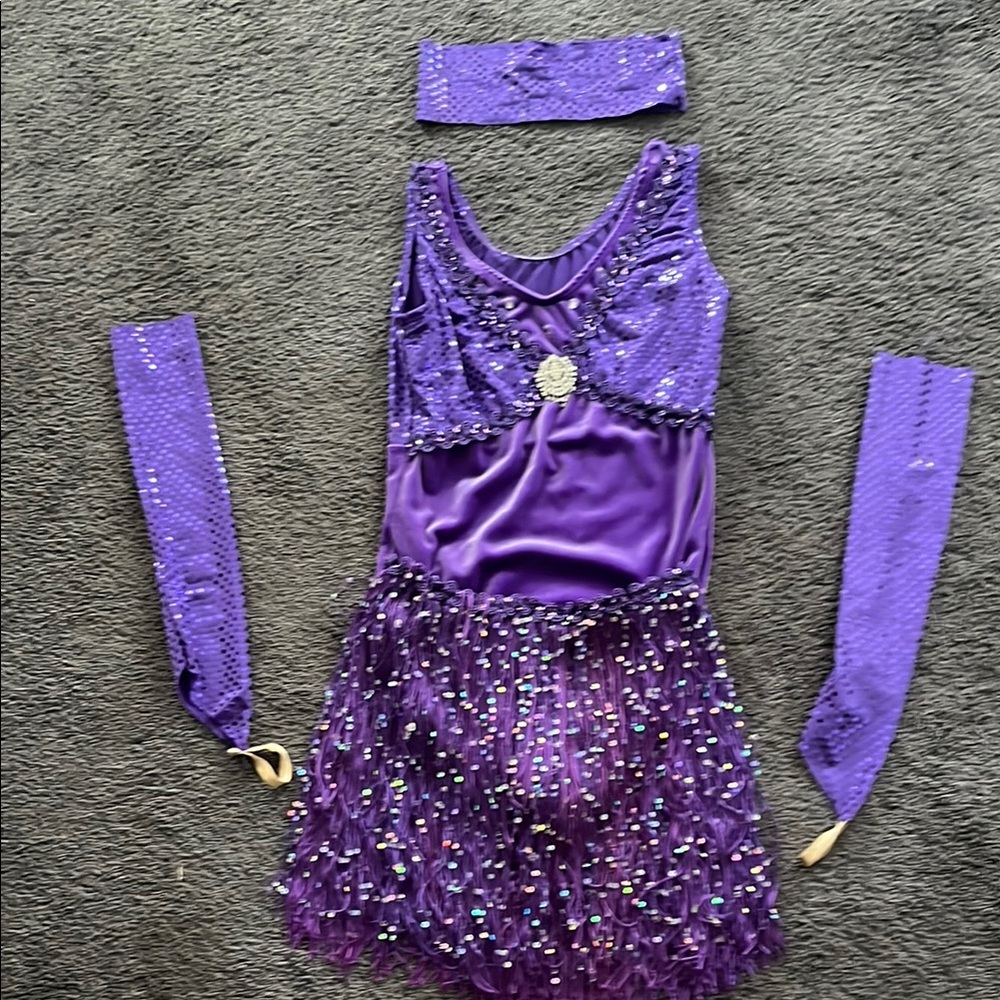Sparkling Purple Kids Dance Outfit